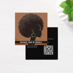 Affärskortet Natural African American Hair Salon Fyrkantigt Visitkort