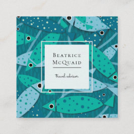 Affärskortet Nautisk simming av fiskresor Fyrkantigt Visitkort