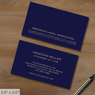 Affärskortet Navy Blue Guld Attorney Visitkort