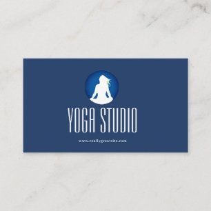 Affärskortet Navy Blue Hälsa Yoga Studio Visitkort