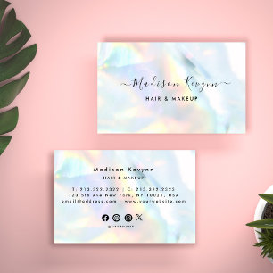 Affärskortet Neon Färg Gemstone Opal Struktur Visitkort