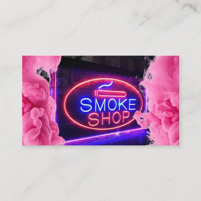 Affärskortet Neon Smoke Shop Visitkort (Framsida)