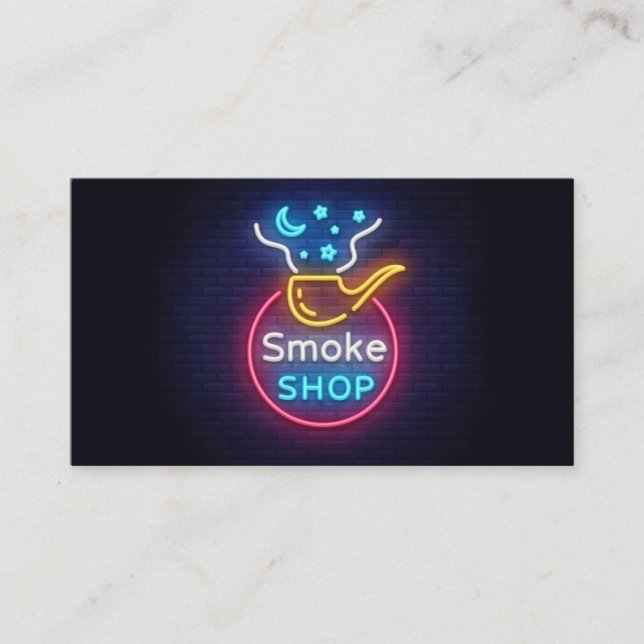 Affärskortet Neon Smoke Shop Visitkort (Framsida)