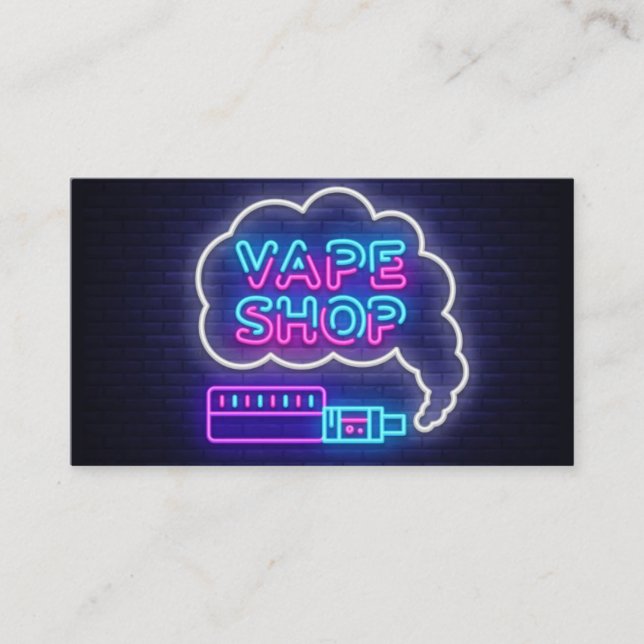 Affärskortet Neon Vape Shop Visitkort (Framsida)