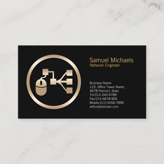 Affärskortet NetworkEngineer för Musnätverkspunkte Visitkort (Framsida)