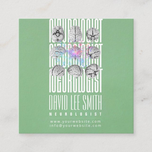 Affärskortet Neurolog Tipographyc Fyrkantigt Visitkort (Framsida)