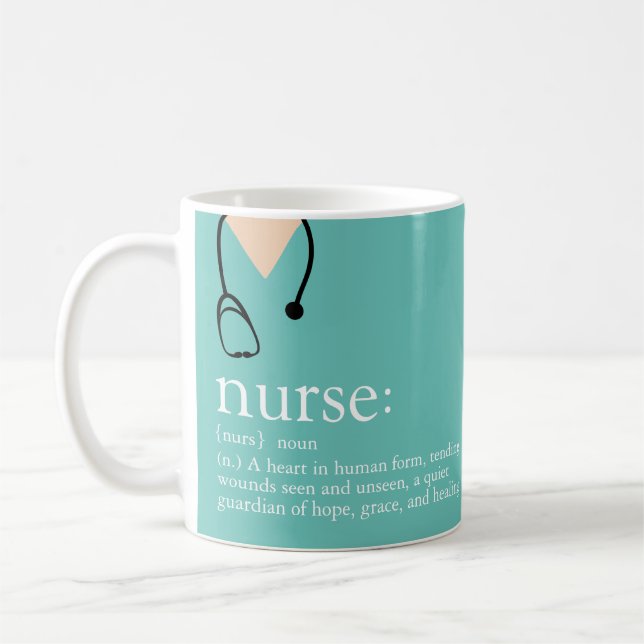 Affärskortet Nurse Scrubs och Stethoscope Kaffemugg (Vänster)