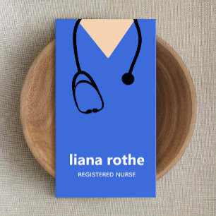 Affärskortet Nurse Scrubs och Stethoscope Visitkort