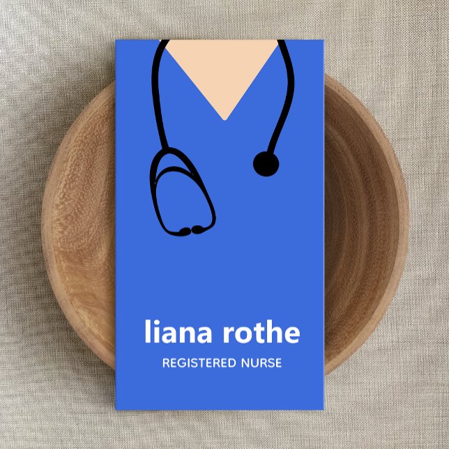 Affärskortet Nurse Scrubs och Stethoscope Visitkort (Skapare uppladdad)