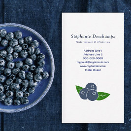 Affärskortet Nutritionist & Dietitian Blueberry Visitkort
