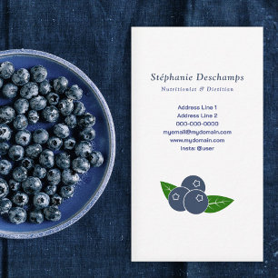 Affärskortet Nutritionist & Dietitian Blueberry Visitkort