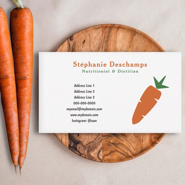 Affärskortet Nutritionist & Dietitian Carrot Visitkort (Nutritionist & Dietitian Carrot Business Card)