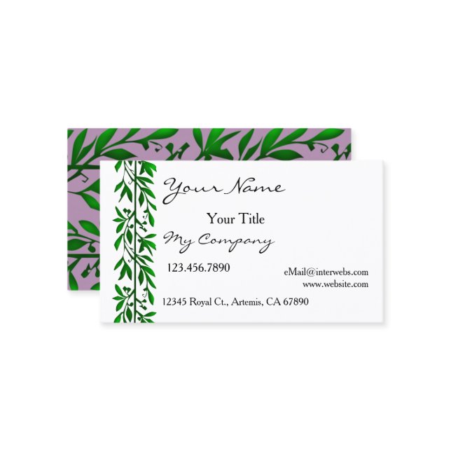 Affärskortet Olive Lövs Simple Elegant Visitkort (Fram/Back In Situ)