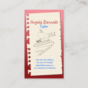Affärskortet One Page Doodle Tutor Red Visitkort