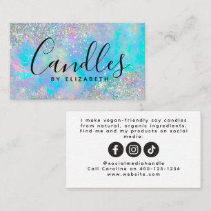 Affärskortet Opal Glitter Script Candle Maker