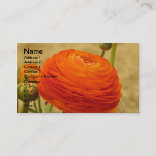 Affärskortet orange blomma visitkort