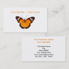 Affärskortet orange Butterfly Life Coach Visitkort