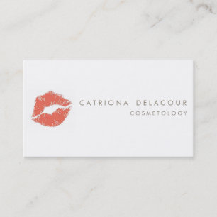 Affärskortet orange Lipstick Mark Cosmetology Visitkort