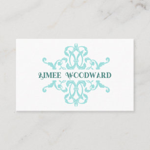 Affärskortet Ornate Aqua Baroque Ram Visitkort