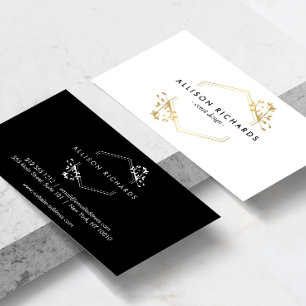 Affärskortet Ornate Guld Vine och Löv Emblem Visitkort
