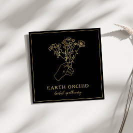 Affärskortet örter + Blommigt Apothekerkvadrat Fyrkantigt Visitkort