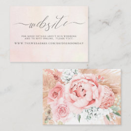 Affärskortet Pampas Grass Blommigt Bröllop webbpla Visitkort