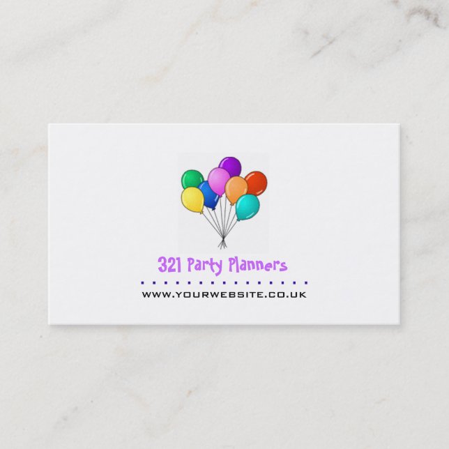 Affärskortet Party Planner (Ballon-Logotypen) Visitkort (Framsida)