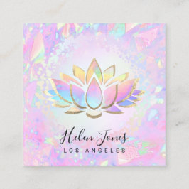 affärskortet pastel färg lotus square fyrkantigt visitkort