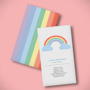 Affärskortet Pastel Rainbow Lodrät Visitkort