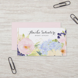 Affärskortet Pastel Vår blommor Personlig Visitkort