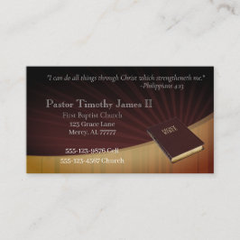 Affärskortet Pastor och Bible Visitkort