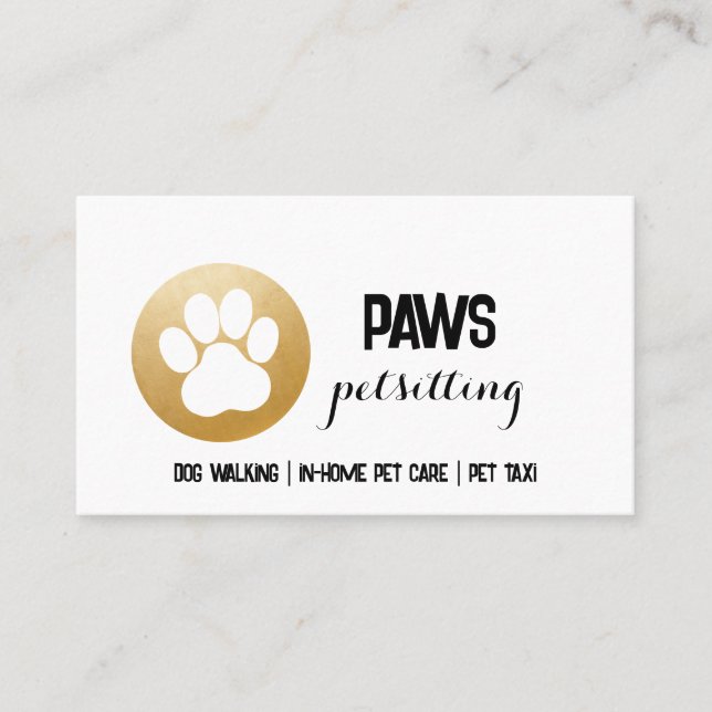 Affärskortet Paw Print Visitkort (Framsida)