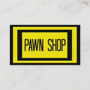 Affärskortet Pawn Shop Black and Gult Visitkort