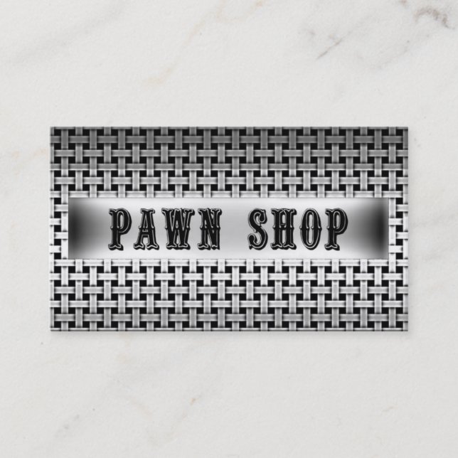 Affärskortet Pawn Shop Metall Visitkort (Framsida)
