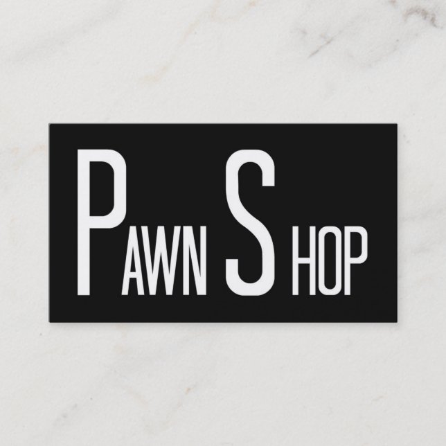 Affärskortet Pawn Shop Ord Visitkort (Framsida)