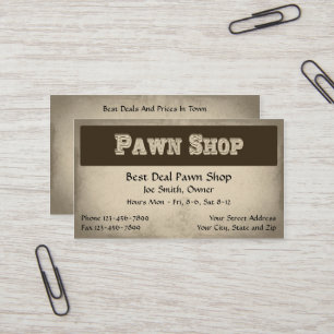 Affärskortet Pawn Shop Visitkort