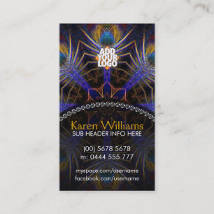 Affärskortet Peacock Webben Tarot New Age Visitkort