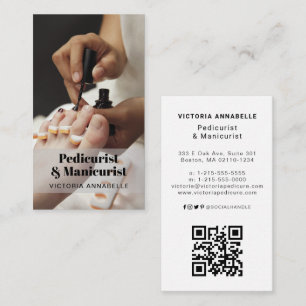 Affärskortet Pedicurist Photo QR Code Visitkort