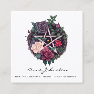 Affärskortet Pentagram och Ro ockult kvadrat Fyrkantigt Visitkort