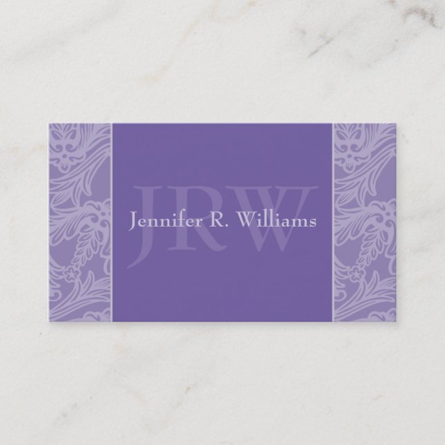 Affärskortet Periwinkle för klassens monogram Visitkort (Framsida)