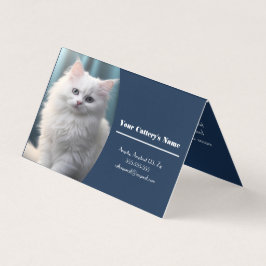 Affärskortet personlig Blue Cattery Fold Visitkort