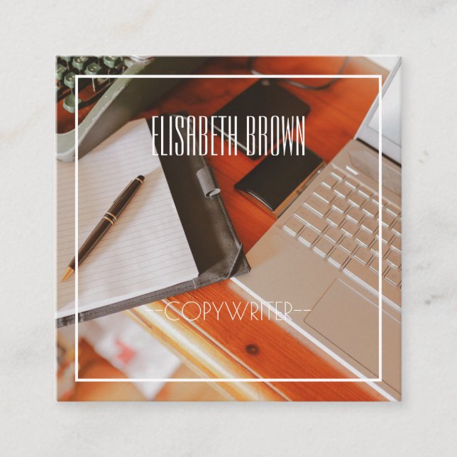 Affärskortet personlig Copywriter Typewriter Fyrkantigt Visitkort (Framsida)
