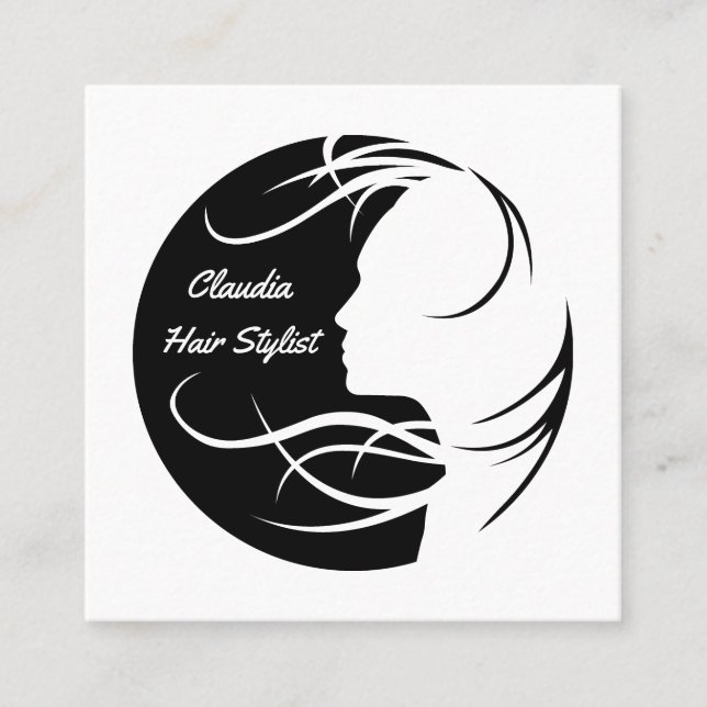 Affärskortet personlig Hair Stylist Fyrkantigt Visitkort (Framsida)