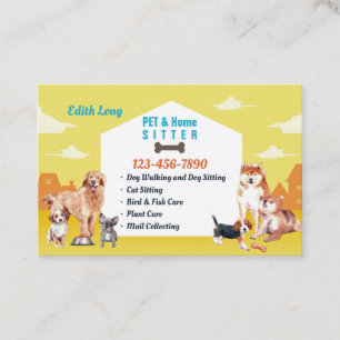 Affärskortet Pet and Home Sitta Service Visitkort