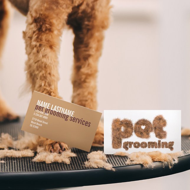 Affärskortet Pet Grooming Roligt Päls Modern Anpas Visitkort (Skapare uppladdad)
