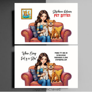 Affärskortet Pet Sitter Dog Walker Visitkort