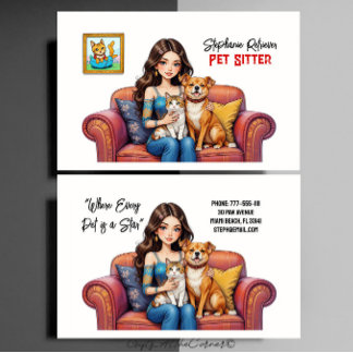 Affärskortet Pet Sitter Dog Walker Visitkort
