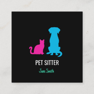 Affärskortet Pet Sitter/Pet Sitta Square Fyrkantigt Visitkort