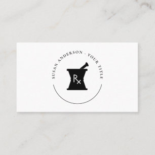 Affärskortet Pharmacy Mortar Pestle Logotyp Visitkort