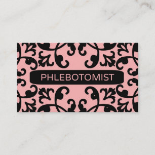 Affärskortet Phlebotomist Peach Damask Visitkort